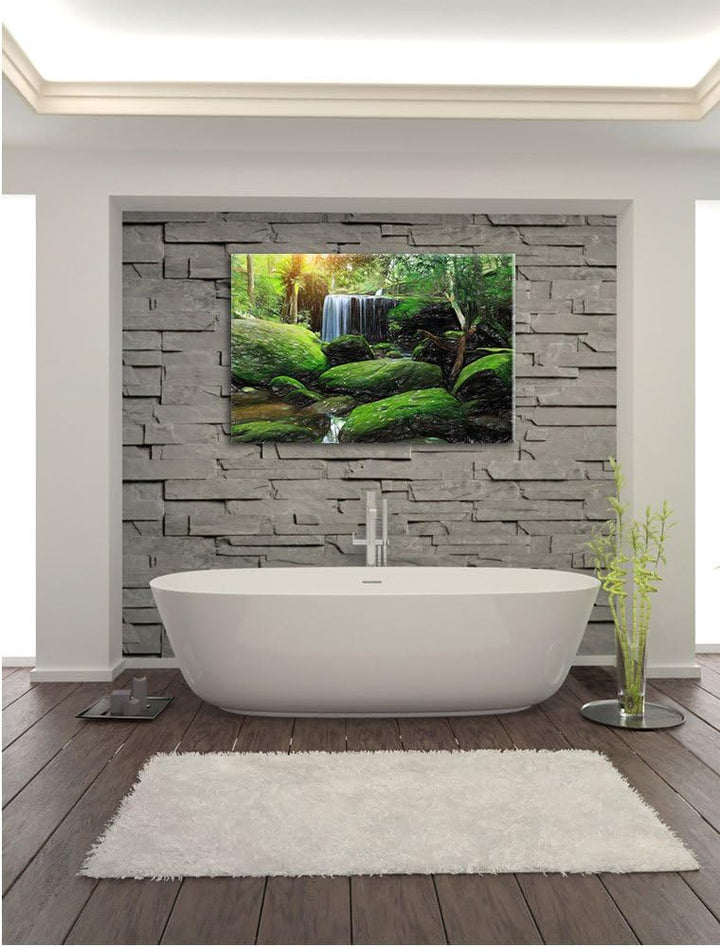 Pixxprint Regenwald in Thailand als Leinwandbild/Grösse: 100x70 cm/Wandbild/Kunstdruck/fertig bespan