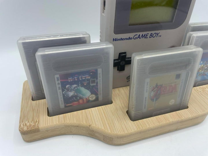 LiftWood Aufsteller passend für Nintendo Gameboy Classic und 5 Spiele in Schutzhülle