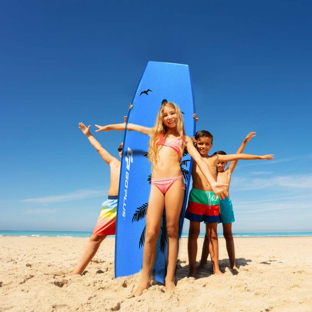 GOPLUS Bodyboard mit Fuss - Zugseil, Schwimmbrett Erfüllt mit EPS Schaumstoff, Surfboard bis zu 85 k