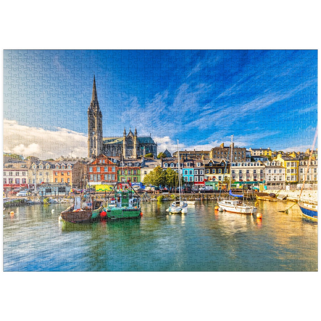 Impression der St. Colman's Cathedral in Cobh bei Cork, Irland - Premium 1000 Teile Puzzle - MyPuzzl