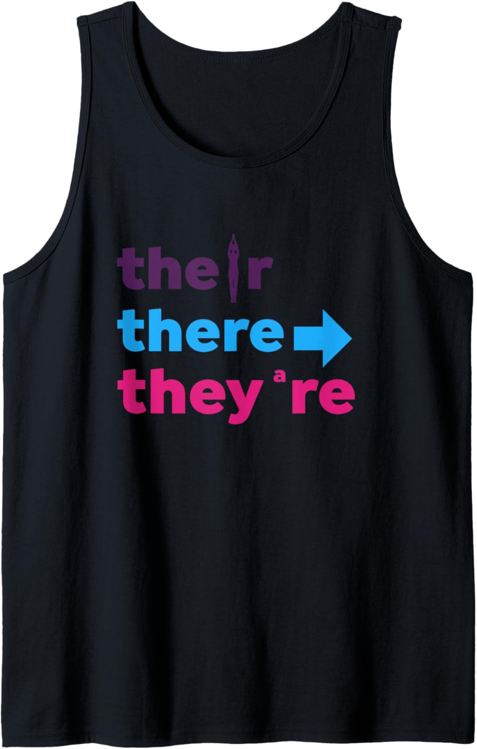 There Their They're English Retro Grammar Teacher 90s Style Tank Top
