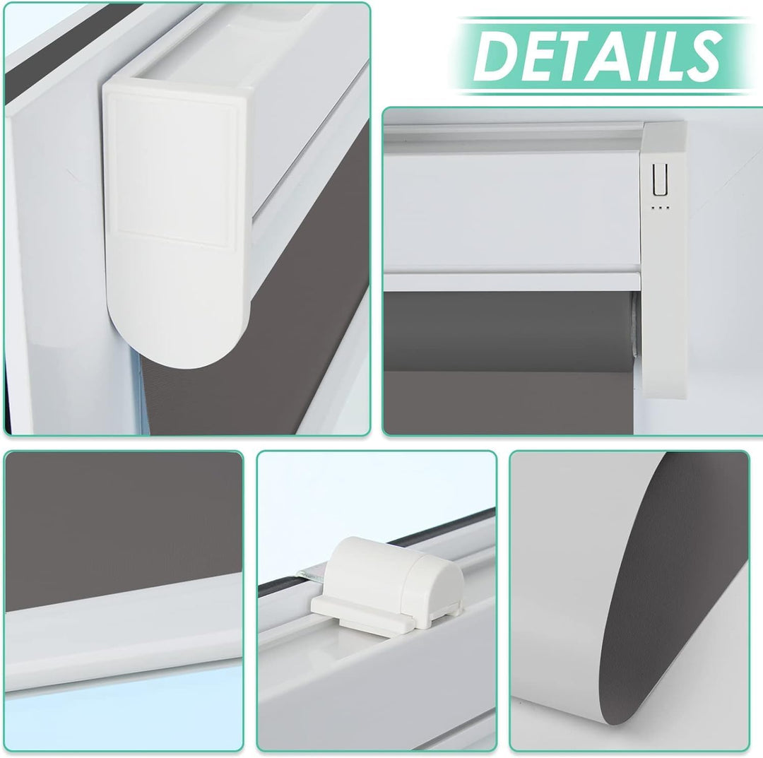 Allesin Elektrische Rollos mit Fernbedienung, Anthrazit Verdunklungsrollo, B50 x H130 cm Anthrazit,