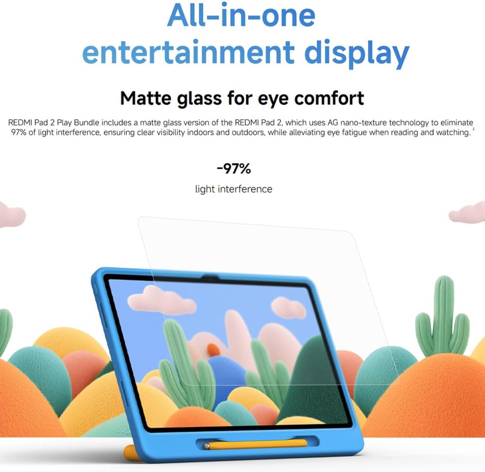 XIAOMI Redmi Pad 2, Tablet, 4 + 128 GB Massive 9000 mAh (Typ) Advanced Helio G100-Ultra Quad Speaker