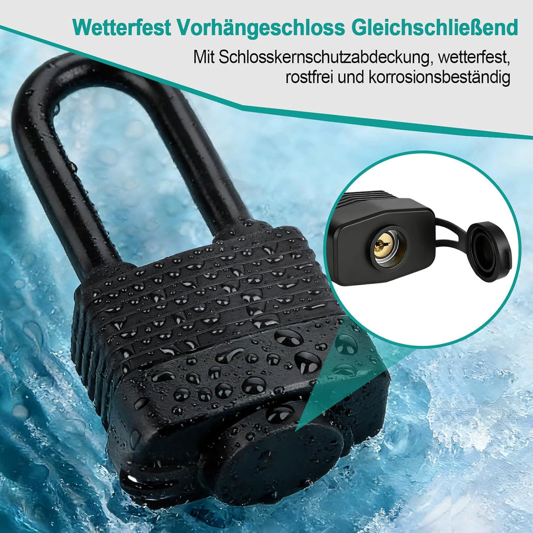 Vorhängeschloss Gleichschliessend Wetterfest Wasserdicht Padlock Schloss Sicherheitsschloss Schlösse
