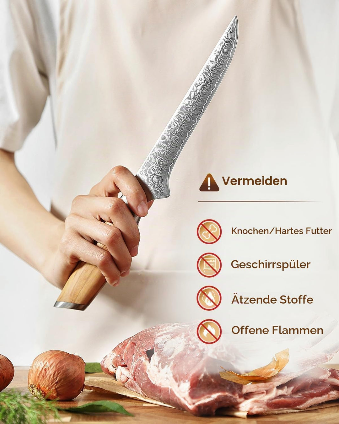 XINZUO 14.9cm Damaststahl Ausbeinmesser, Filetiermesser 73 Schichten Damastpulverstahl Profi Küchenm
