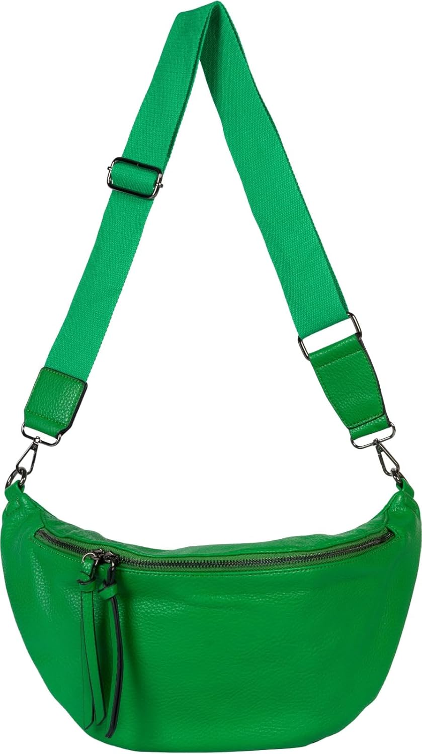 styleBREAKER Damen Halbmond Crossbody Schultertasche, abnehmbarer verstellbarer Schultergurt, Einfar