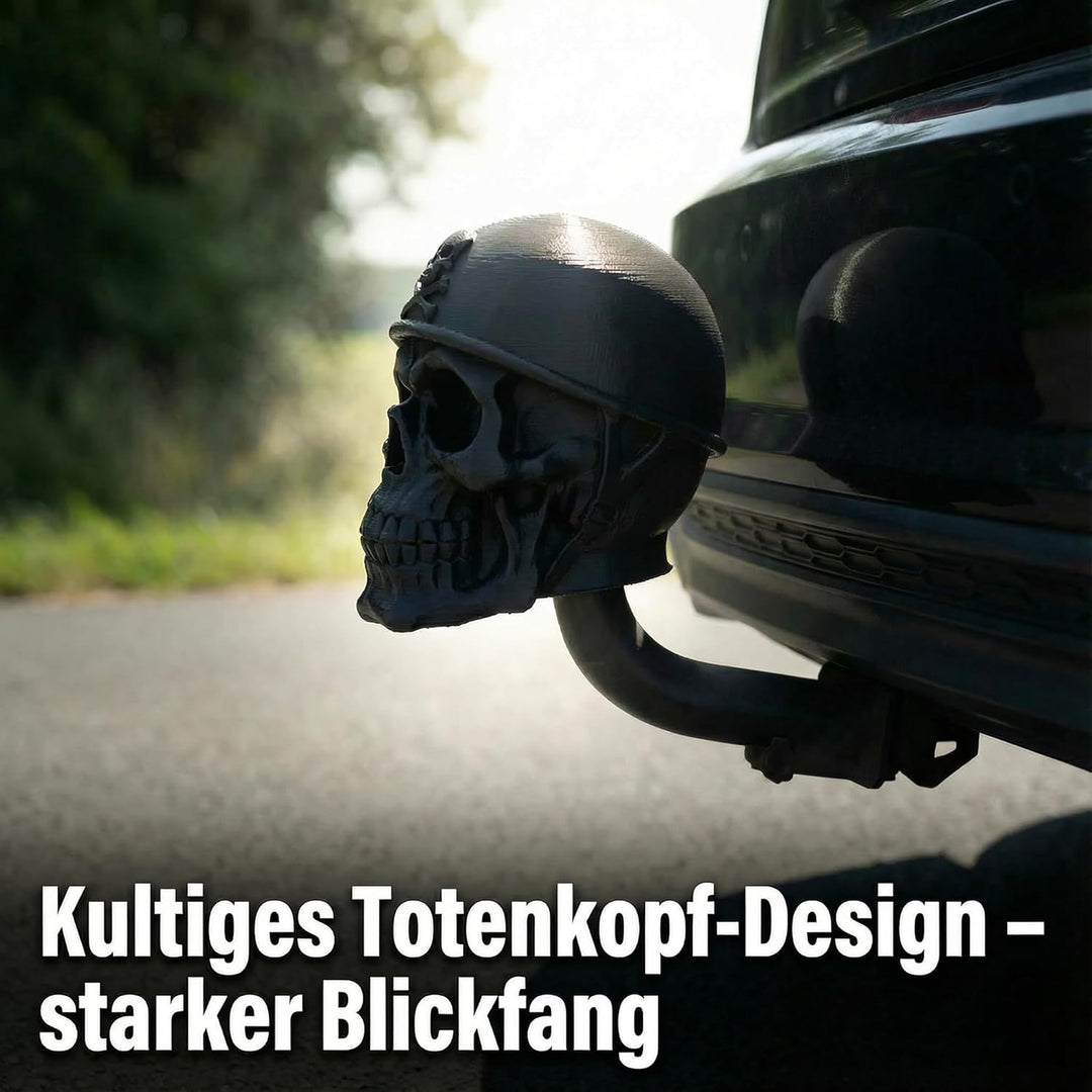 Totenkopf Anhängerkupplung Abdeckung – Schutzkappe für 50mm Kugelkopf – Schädel Design – Robuster Ku