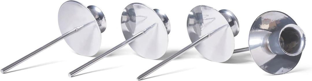 Novaliv 4er-Set Kerzenteller Adventskranz Kerzenpin SILBER Kerzenständer für Stabkerzen Kerzenpick K