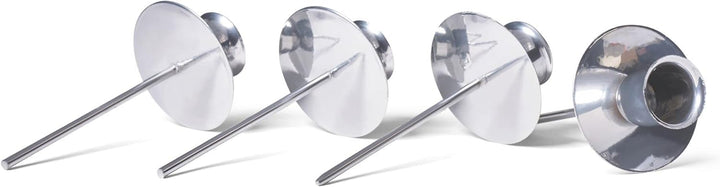 Novaliv 4er-Set Kerzenteller Adventskranz Kerzenpin SILBER Kerzenständer für Stabkerzen Kerzenpick K