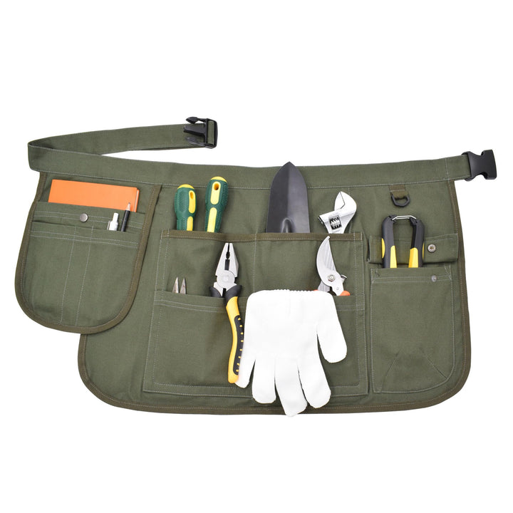 Nanxson Unisex Werkzeugschürze Gartenschürze kurz Segeltuchschürze | Damen Herren Einstellbar Taille