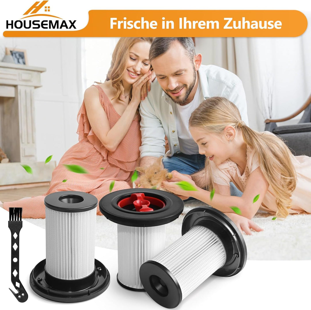 HOUSEMAX 3 Stück Ersatzfilter für Bosch Unlimited Gen2 Serie8 Staubsauger, HEPA Filter mit Reinigung