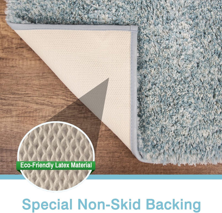 FCSDETAIL rutschfeste, Hochflor Badteppiche, Maschinenwaschbare Badematte, Badvorleger mit Wasserabs