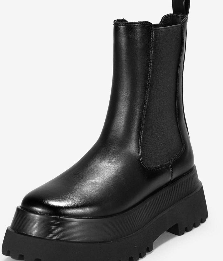 BOSANOVA Braune Stiefel mit Gummizug für Damen | ohne Verschluss 39 EU Schwarz, 39 EU Schwarz