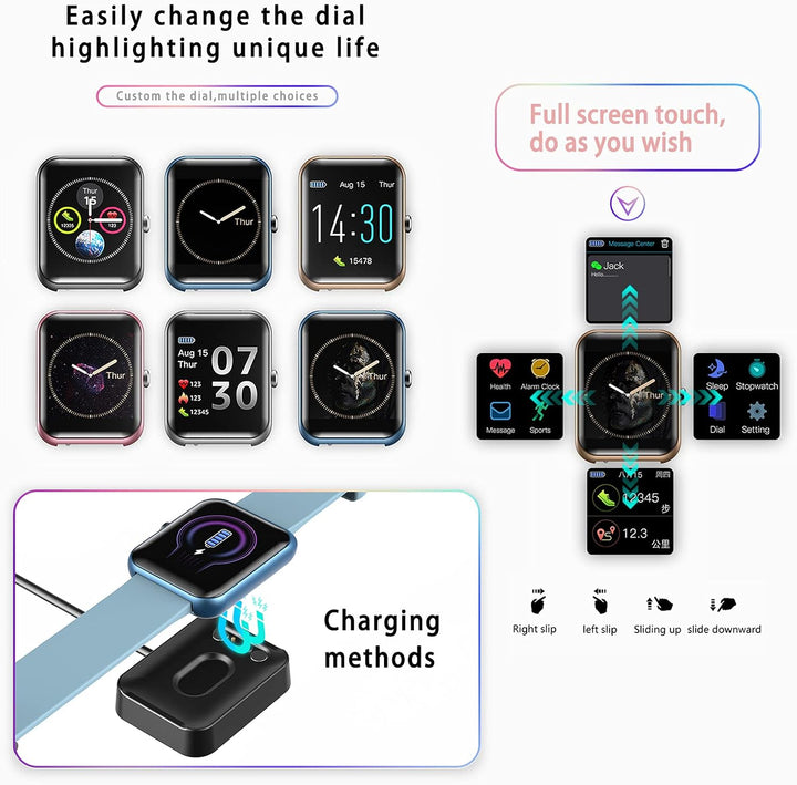SUPBRO Smartwatch Fitness Armband Tracker 1,3" Herzfrequenzmessungen Schlafüberwachung Smartphone-Be