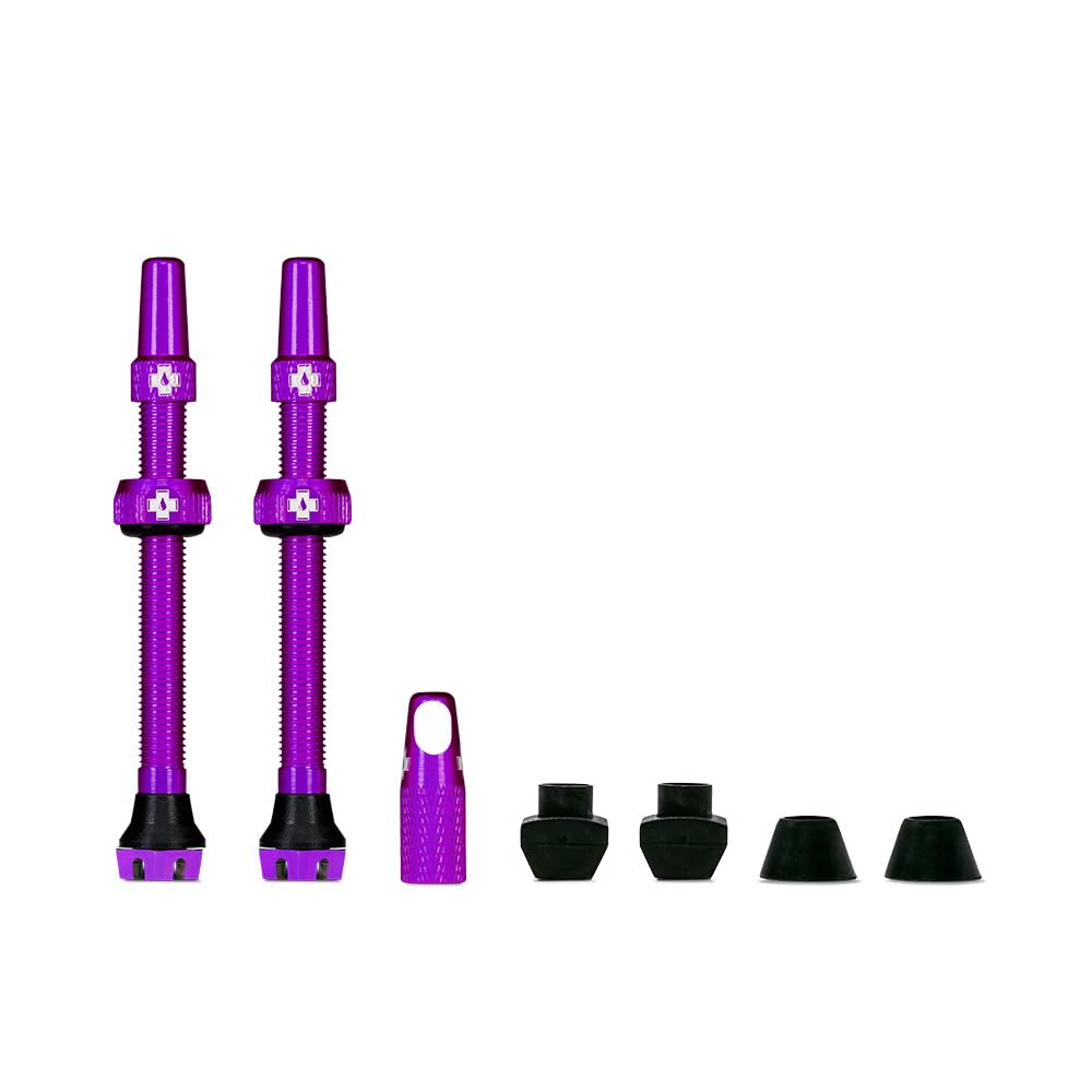 Muc-Off Unisex V2 Presta Tubeless Ventile, Lila, 60mm Violett 60mm, Violett 60mm
