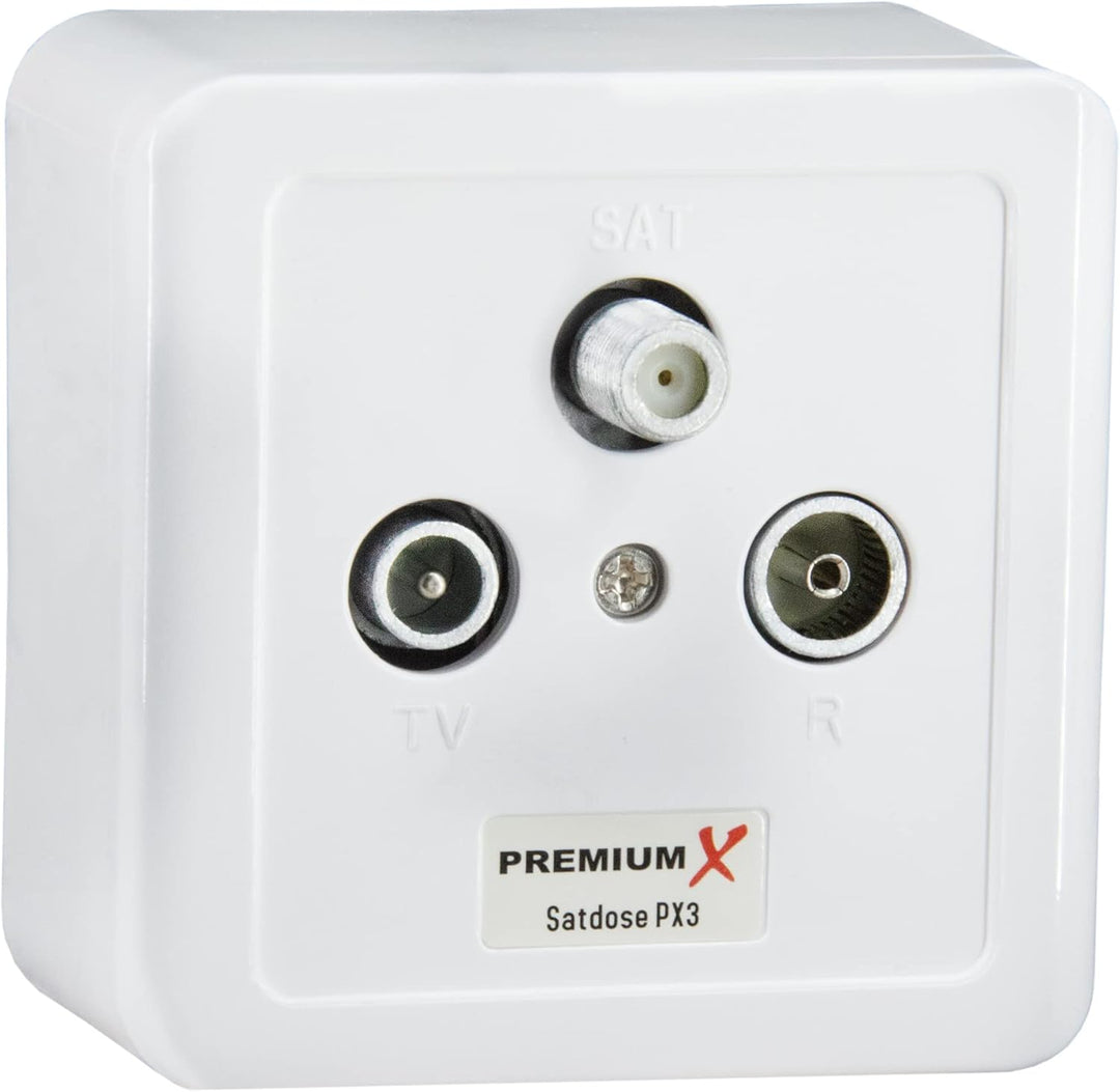 Premium X 7X PX3 Antennendose 3-Fach Enddose Antennen-Dose Einzel und Stichleitungsdose Aufputz Unte