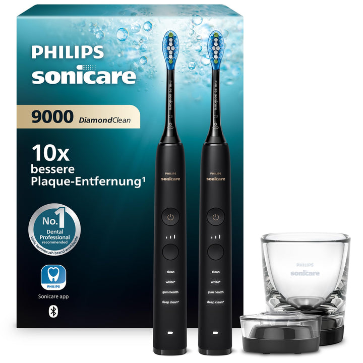 Philips Sonicare DiamondClean 9000 elektrische Zahnbürste, Schallzahnbürste mit App, Andruckkontroll