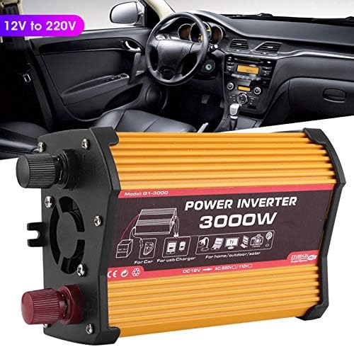 Qiilu Auto-Wechselrichter, Dual USB 300W Auto-Wechselrichter Auto-Stromrichter Modifizierter Sinusad