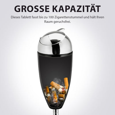CO-Z Standaschenbecher Edelstahl Aschenbecher mit Deckel für Drinnen Höhenverstellbar Stand Aschenbe