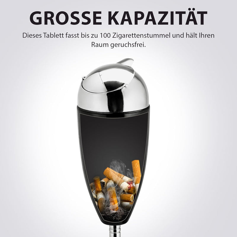 CO-Z Standaschenbecher Edelstahl Aschenbecher mit Deckel für Drinnen Höhenverstellbar Stand Aschenbe