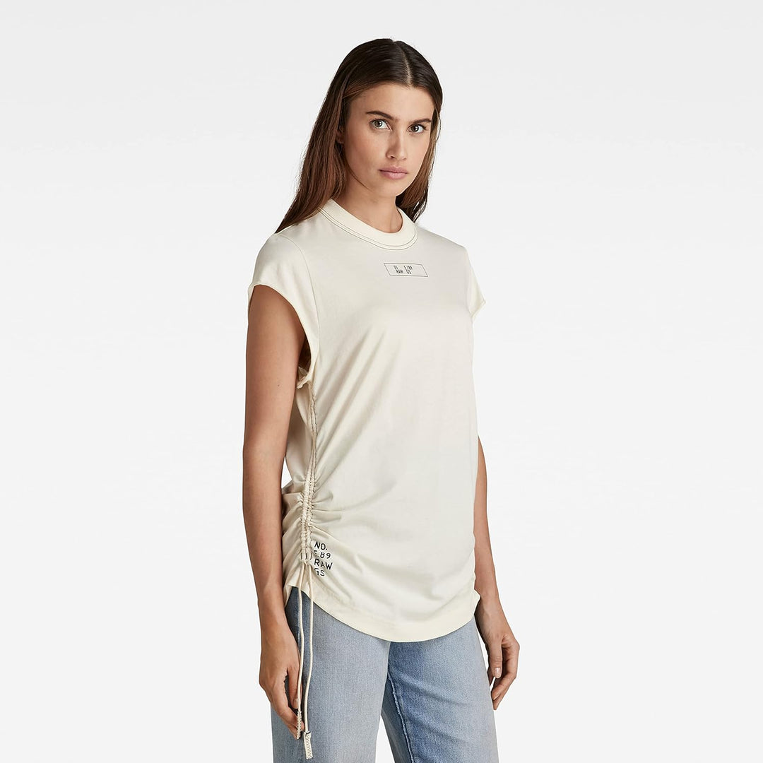 G-STAR RAW Damen Lash Tape Cap Sl T-Shirt XS Weiss (Papyrus D21587-4107-d113), XS Weiß (Papyrus