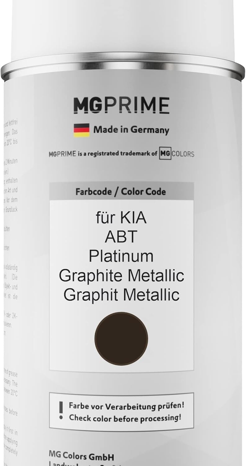 MG PRIME Autolack 2K Spraydosen Set für KIA ABT Platinum Graphite Metallic/Graphit Metallic Basislac