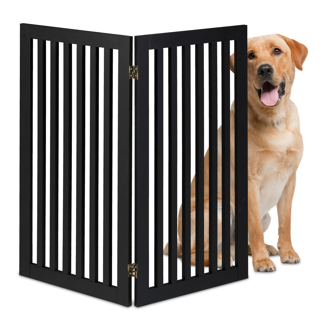 Relaxdays Hundeabsperrgitter, freistehendes Schutzgitter, HxB: 91,5 x 103 cm, MDF, zusammenklappbar,