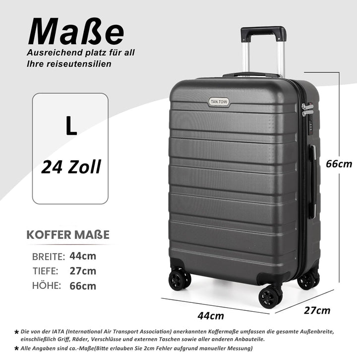 TANTOMI Koffer Gross, Reisekoffer Hartschalenkoffer, Koffer & Trolley mit Passwortsperre, Hartschale