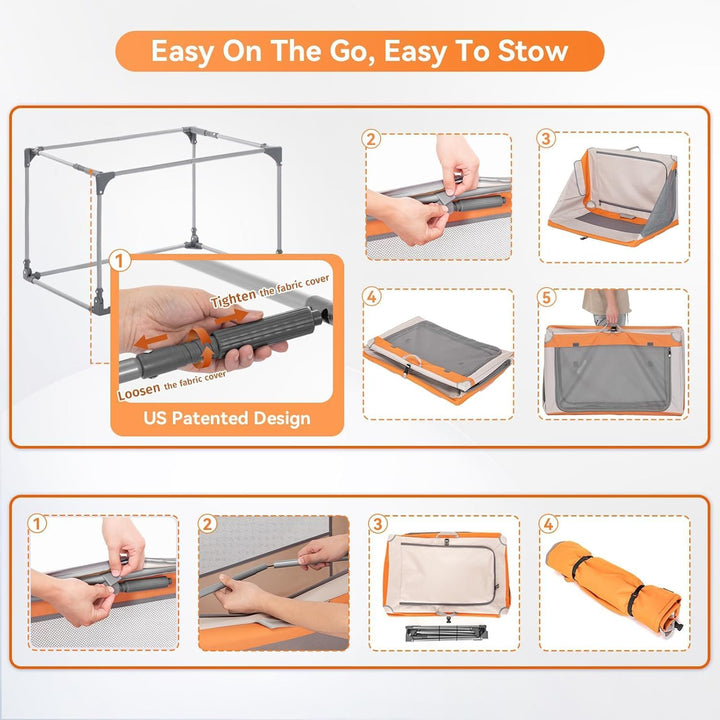 A 4 Pet Hundebox faltbar grosse Hunde,Hundebox für zuhause Auto Hundetransportbox Soft tragebar, lei