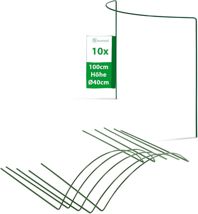 Novatool 10 Strauchstütze 100 cm hoch halbrund 40 cm grün Staudenhalter Blumenhalter Rankengewächs P