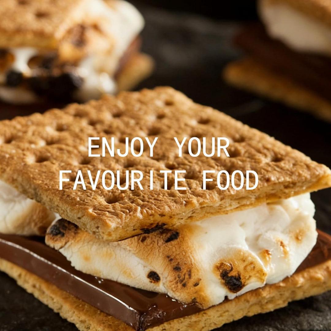 Schokoladenfondue, 2-in-1 Schokofondue Elektrisch & S’mores-Maker, Tischgerät für Innen mit 4 Röster