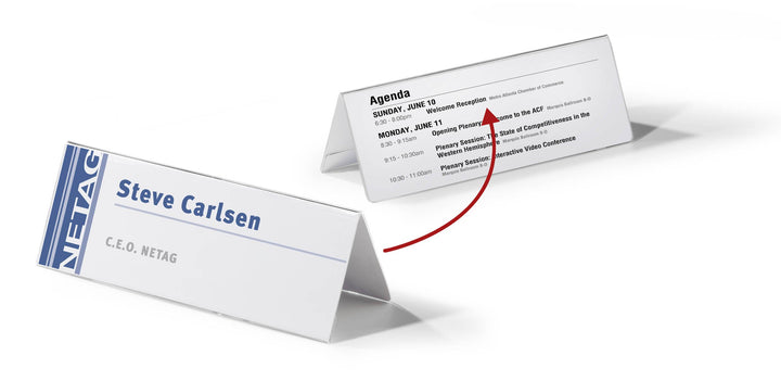Durable Namensschild Dachaufsteller (Acryl, 61/122 x 150 mm) 10 Stück, transparent, 803319, 61/122 x