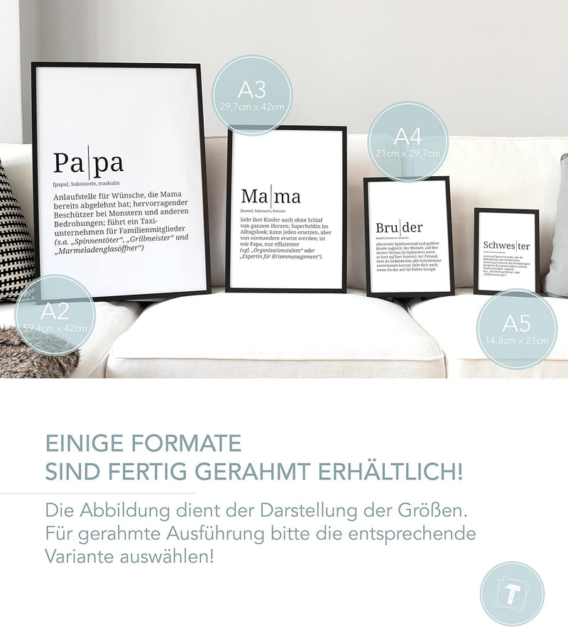 Papierschmiede® Definition: Zuhause, DIN A2 fertig gerahmt (Aluminium Rahmen, Farbe wählbar) XXL Pos