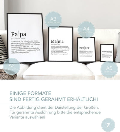 Papierschmiede® Definition: Karma, DIN A2 fertig gerahmt (Aluminium Rahmen, Farbe wählbar) XXL Poste