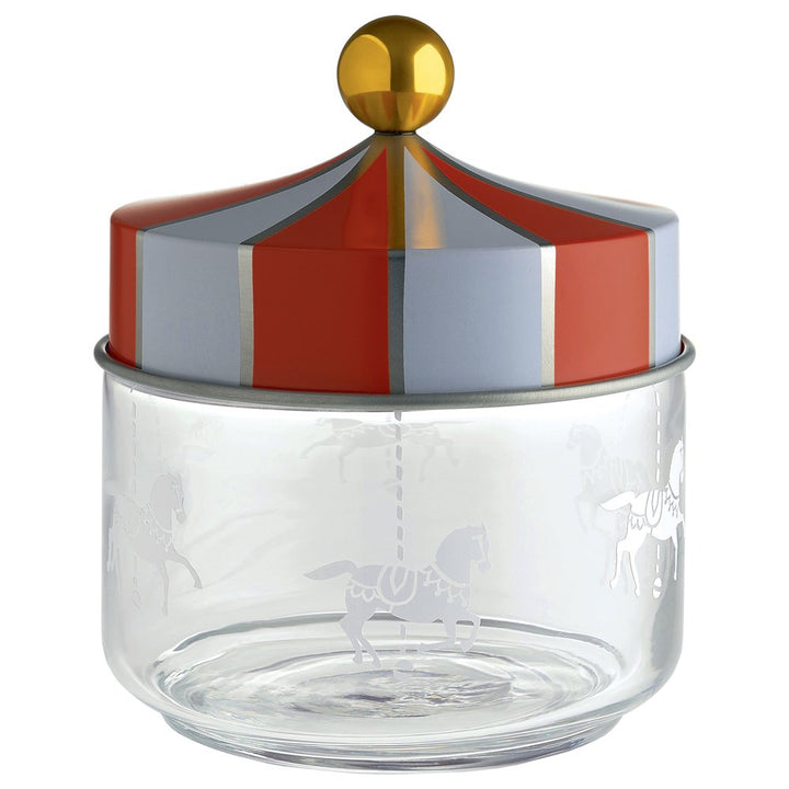 Alessi Circus MW30/50 - Küchengefäss für Design-Lebensmittel, in Screen-bedrucktes Glas mit Deckel i