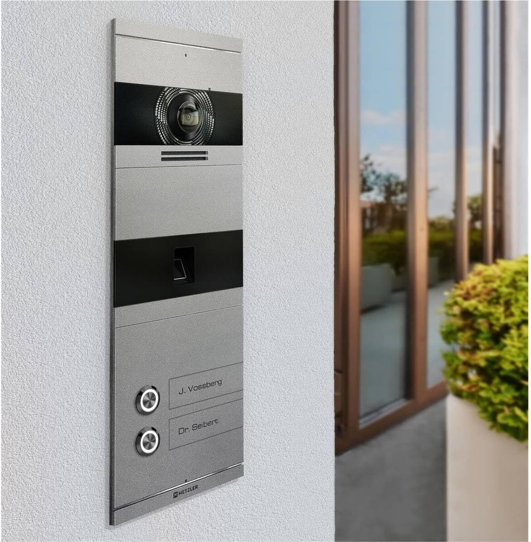 Metzler VDM10 2.0 Video Sprechanlage mit türöffner und Fingerprint, Anschluss 2-Draht IP, Türsprecha