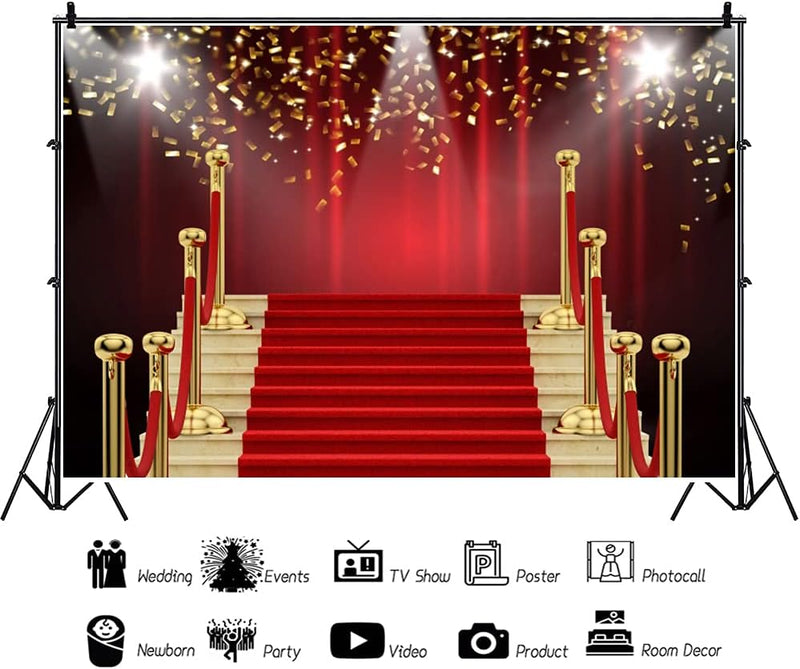 Renaiss 2.7x1.8m Roter Teppich Mit Spotlight Podium Event Fotografie Hintergrund Kinder Erwachsene Z