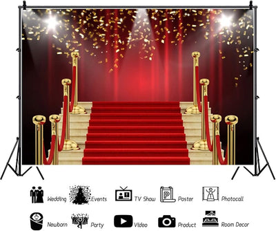 Renaiss 3.5x2.5m Roter Teppich Mit Spotlight Podium Event Fotografie Hintergrund Kinder Erwachsene Z