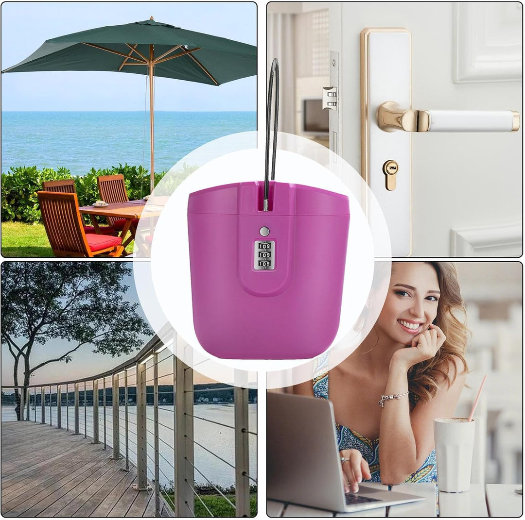 Generic Strandschlossbox, wasserdichte Schlüsselschlossbox mit Zahlencode, Strandtresor, Makler, per