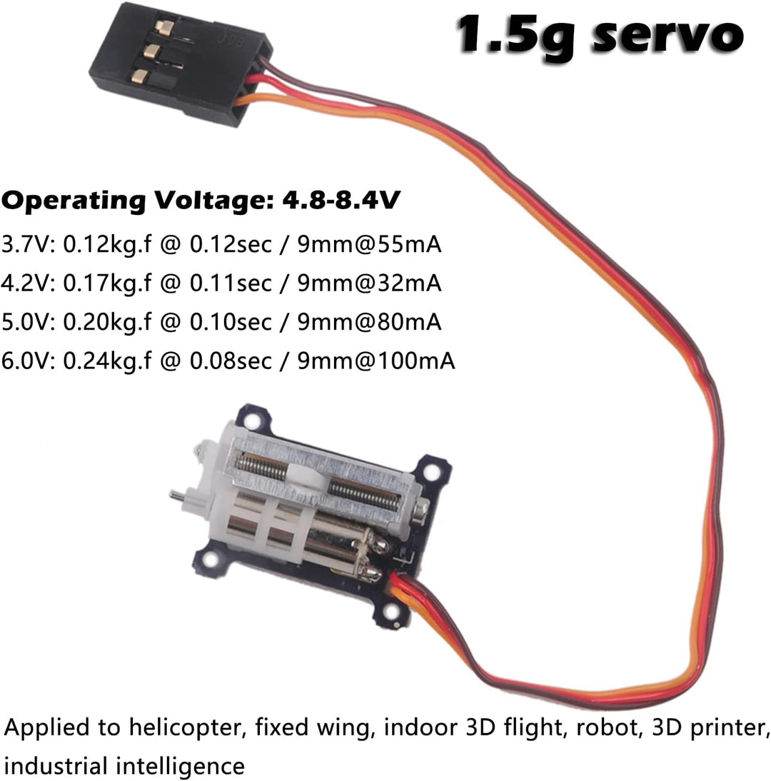 Wishiot 2 Stück winzige 1,5 g Servo Micro Linear Digital Servo Leichte Mini Grösse für Indoor Flugze
