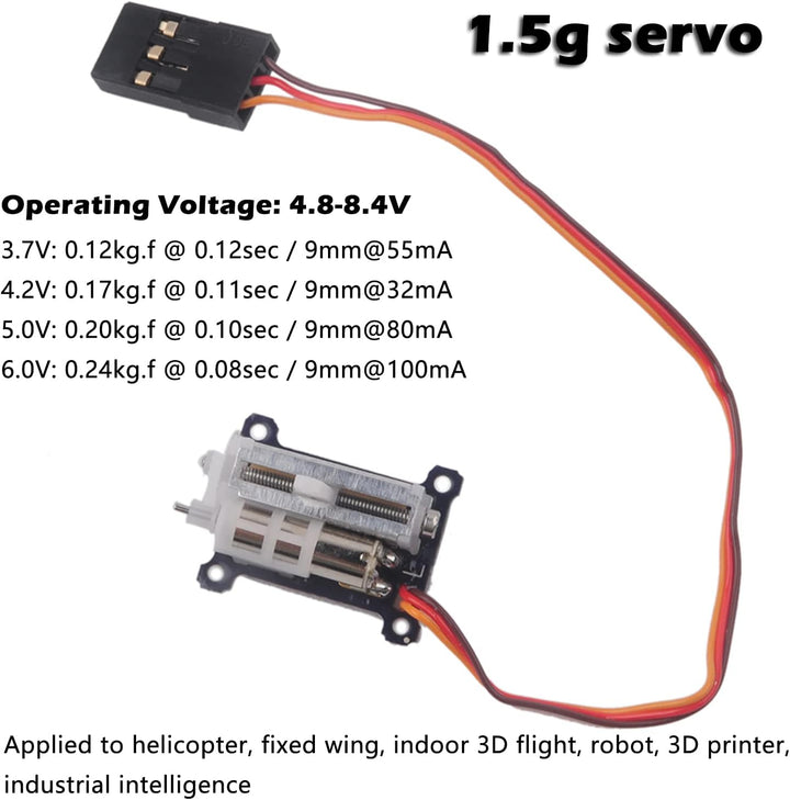 Wishiot 2 Stück winzige 1,5 g Servo Micro Linear Digital Servo Leichte Mini Grösse für Indoor Flugze