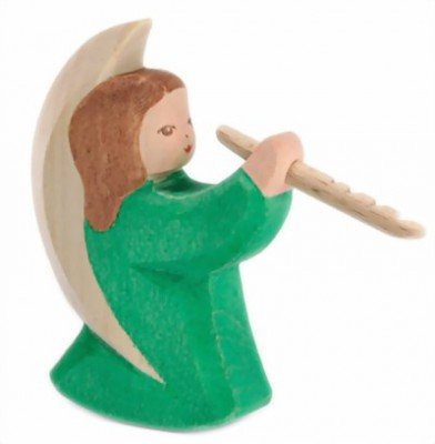 Ostheimer 42021 Engelchen mit Flöte aus Holz Höhe 8cm Weihnachtsengel