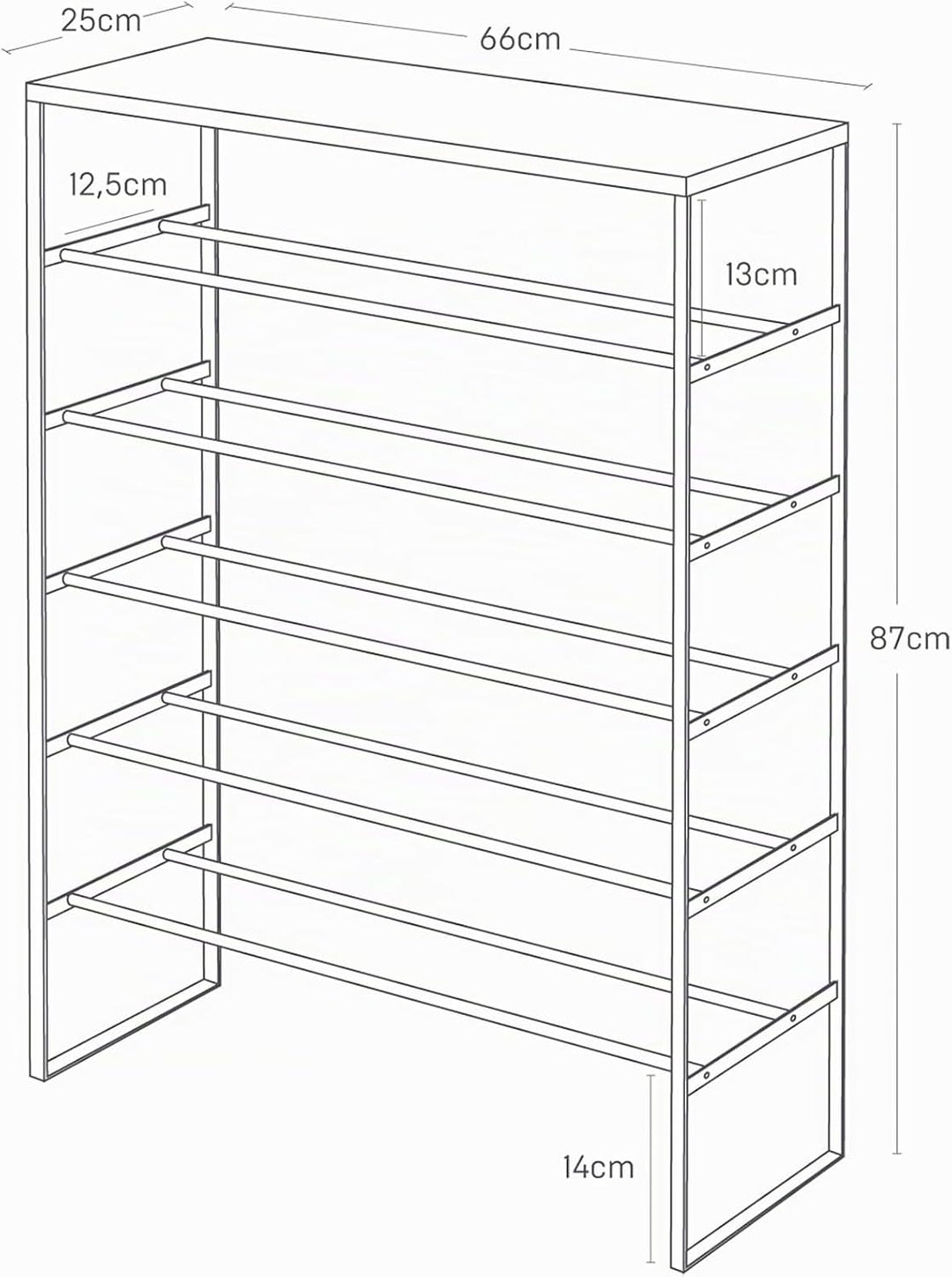 Shoe rack with wood top board - Tower - white Single Weiss, Single Weiss