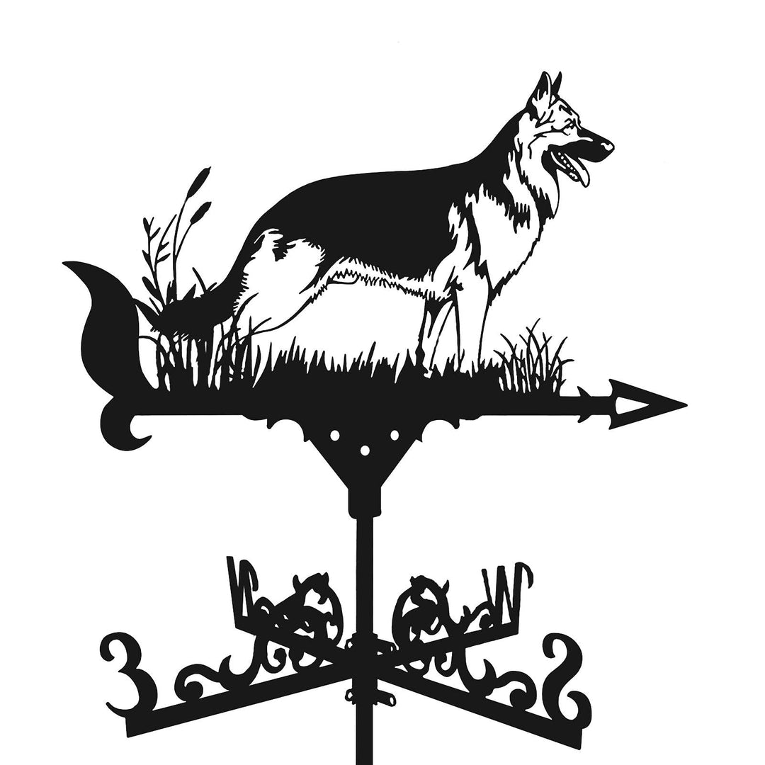Wetterfahne aus Metall, 23,4313,39 cm, niedlicher Hund, Retro-Eisen, Wetterfahne für Gartendekoratio