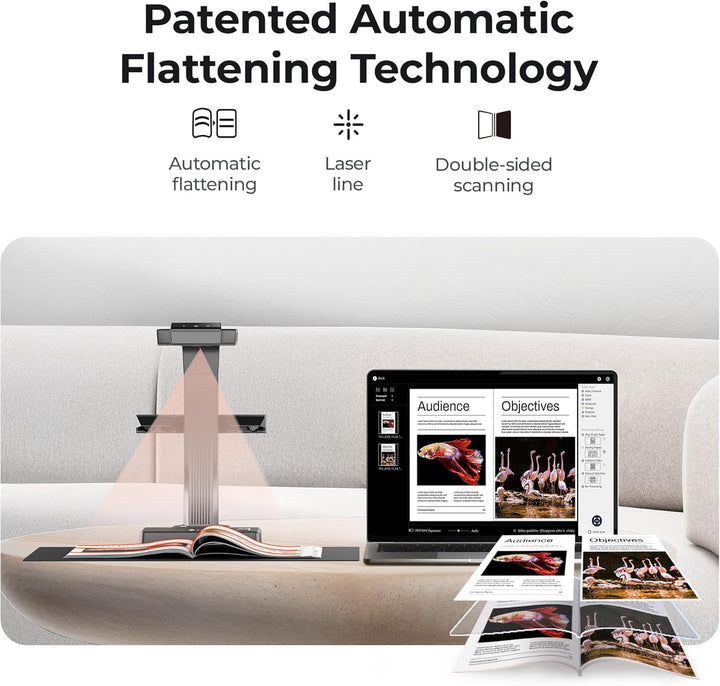CZUR ET24 Pro Dokumentenscanner 24MP, Professioneller Buchscannermit HDMI, Scanner bis zu A3, mit La