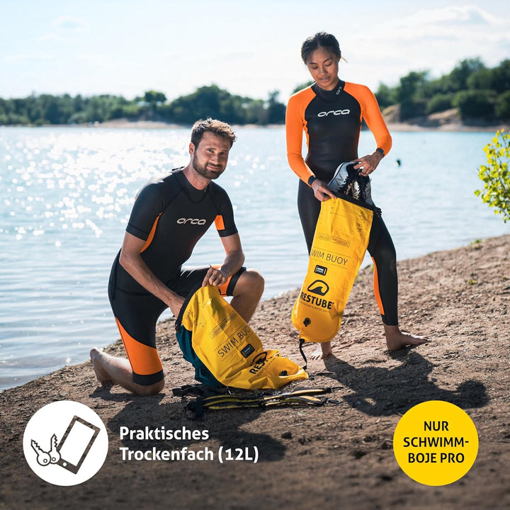 Restube Schwimmboje - Aufblasbare Schwimmhilfe für Schwimmen, Schnorcheln, Triathlon, SUP, Freiwasse
