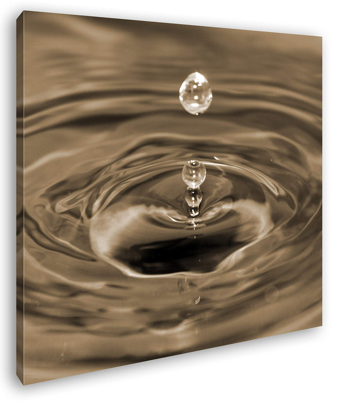 deyoli Wassertropfen Schlagen Wellen Format: 70x70 Effekt: Sepia als Leinwandbild, Motiv auf Echthol