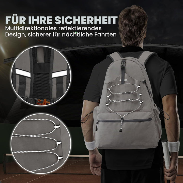 G4Free Tennistasche, Tennisrucksack für Damen und Herren, grosse Pickleball-Tasche, hält 4 Schläger