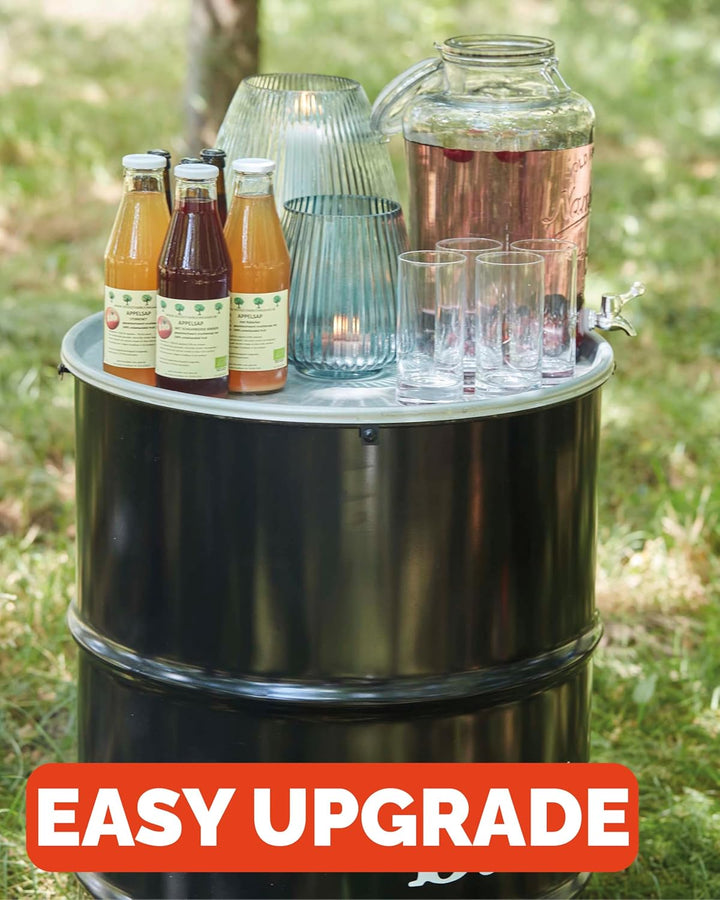 barbecook Edson Grilltonne, feuertonne mit grillplatte, Grillen für 10 Personen, Schwarz, 60x60x90cm