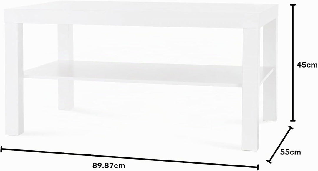 IKEA LACK Couchtisch Wohnzimmermöbel Design mit Ablageboden 90x55x45cm weiss